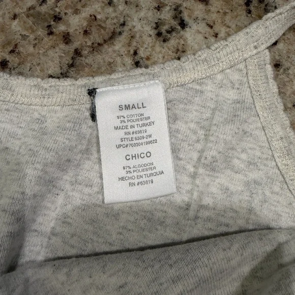 Vintage Chicos Casual Heather Gray Ribbed Tank - Picture 3 of 6